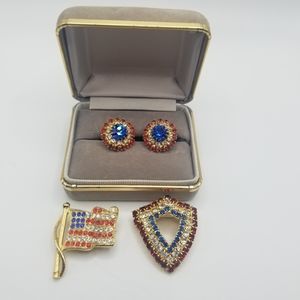Vintage patriotic jewelry set